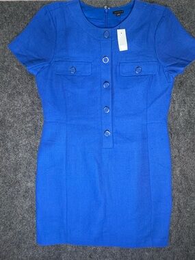 Ann Taylor Blue Button Dress Size 14 NWT